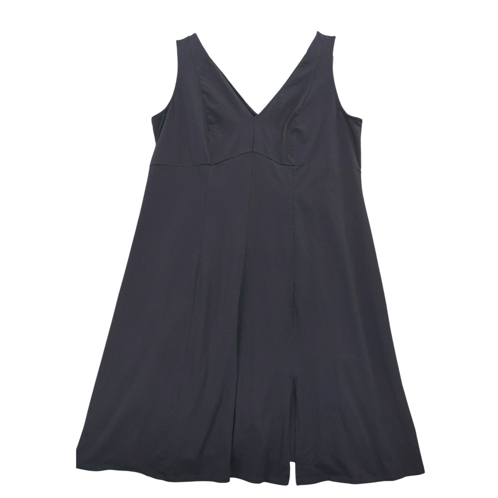 AVA & VIV Dress 3X Black Sleeveless V Neck Fit & Flare Midi Career Casual‎